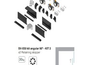 Saheco Retaining Stopper Kit for SV-X50 - Angular 90 Degrees - 2x 1.5m - Brushed Nickel Aluminium